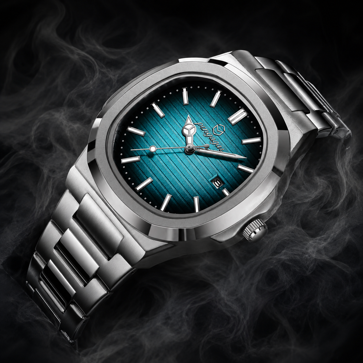 2026 New Luxury Military Man Watch Square Waterproof Luminous Date Week Men Watch Stainless Steel Quartz Men's Watches Reloj+box