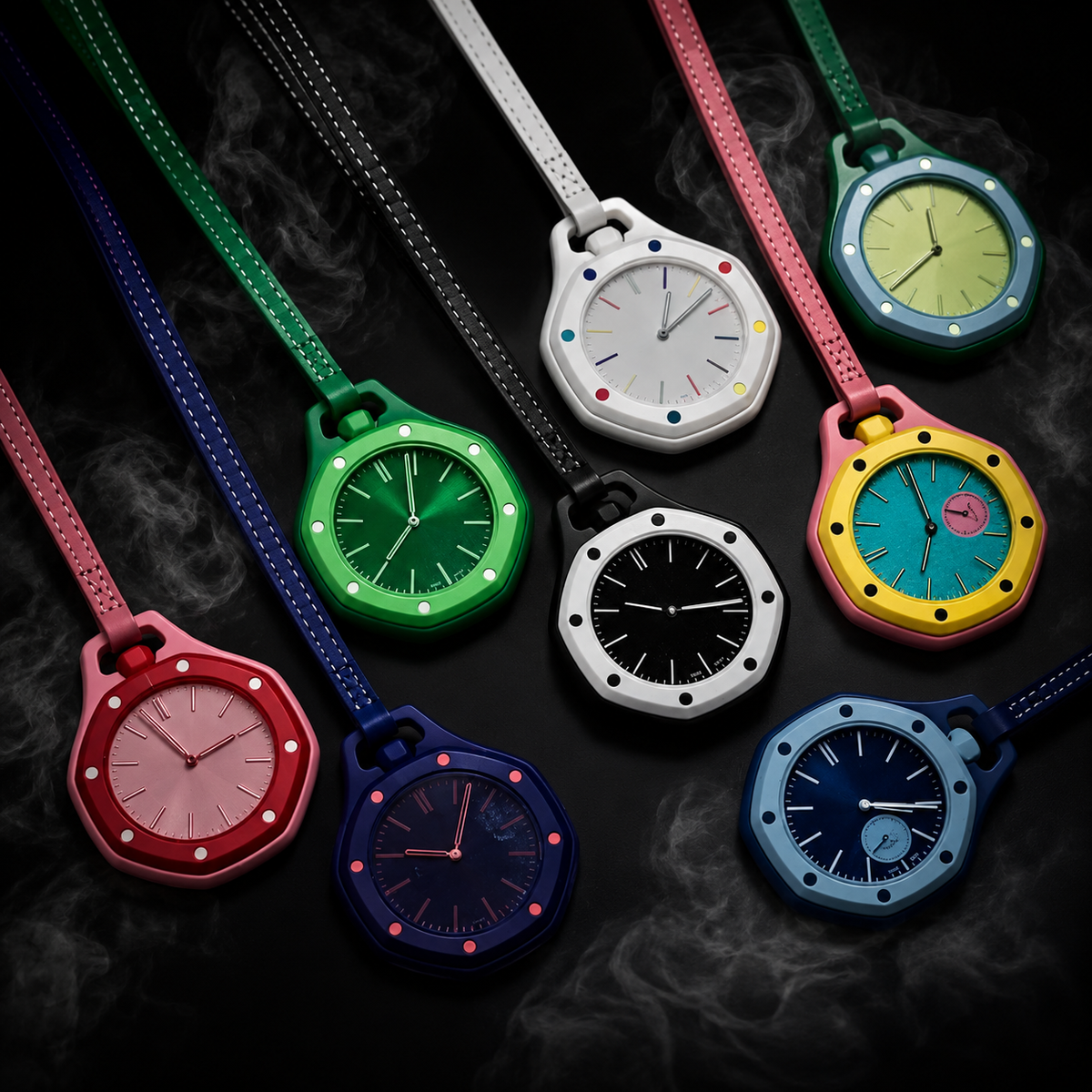 2026 New Hot Pocket /*Watch *Octagonal Pop Style Neck Quartz Movement Candy Color Quartz Watch Color Niche Personality Removable