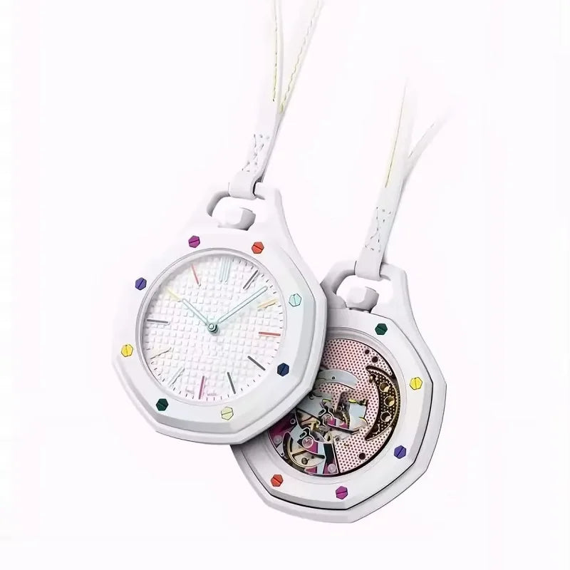 2026 New Hot Pocket /*Watch *Octagonal Pop Style Neck Quartz Movement Candy Color Quartz Watch Color Niche Personality Removable