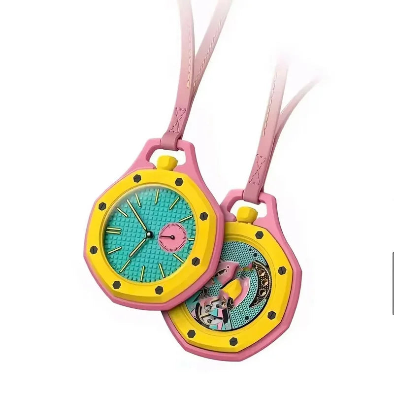 2026 New Hot Pocket /*Watch *Octagonal Pop Style Neck Quartz Movement Candy Color Quartz Watch Color Niche Personality Removable